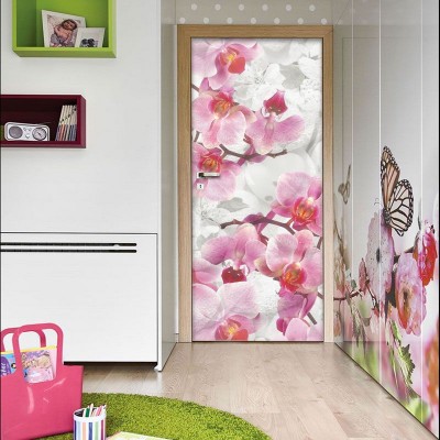 Fototapety - Naklejki na drzwi z kwiatami 
